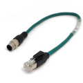 Conector codificado por adaptador RJ45 para M12 macho de 4 pinos